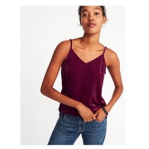 Old Navy wine burgundy maroon velour tank XL NWT